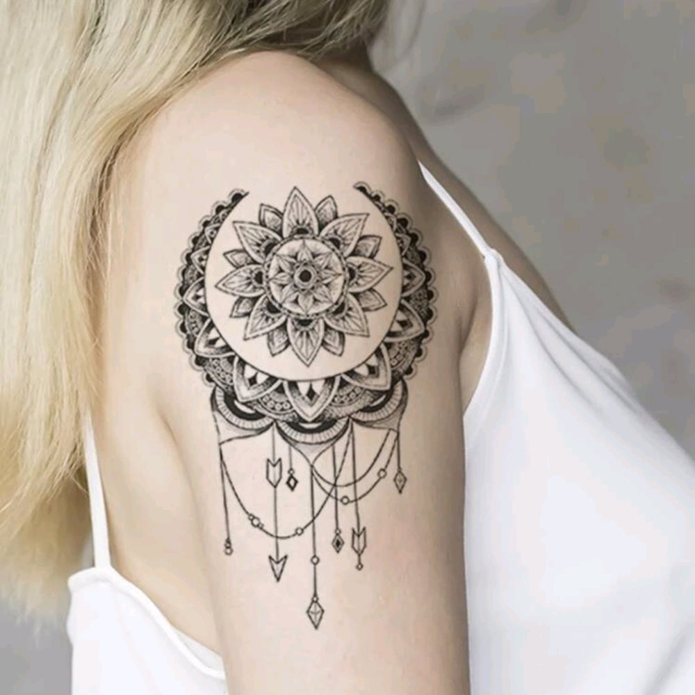 🍉5 for $25* 7" Floral Mandala Temporary Tattoo